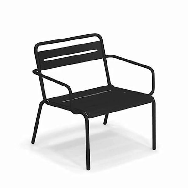Niedrig stapelbarer Sessel Star metall schwarz / Metall - Emu - Schwarz günstig online kaufen