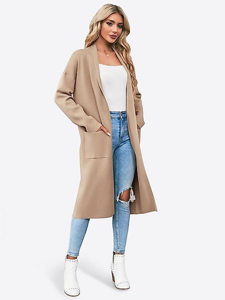 Imily Bela Cardigan Damen Oversize-Langcardigan mit Revers (Packung, 1-tlg. günstig online kaufen