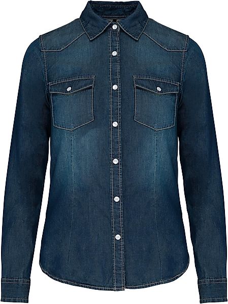 Kariban Outdoorhemd Damen denim-hemd langarm günstig online kaufen