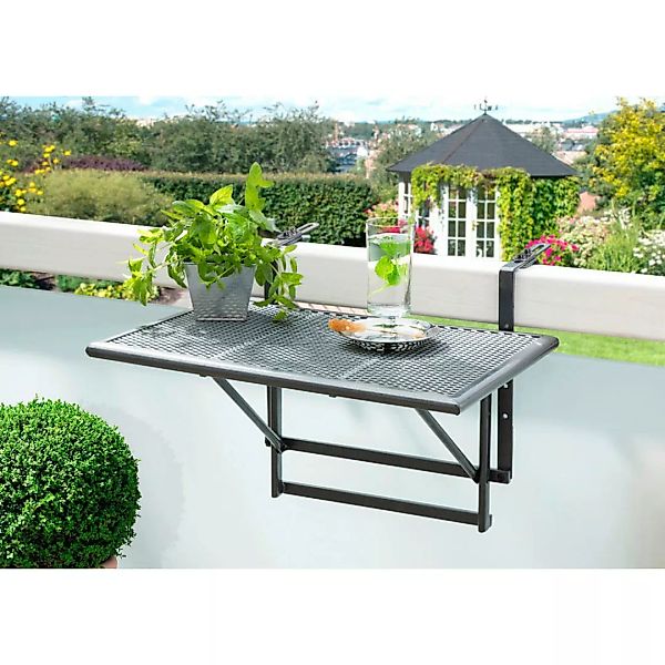 Balkonhängetisch grau Metall B/H/L: ca. 56x40x60 cm günstig online kaufen