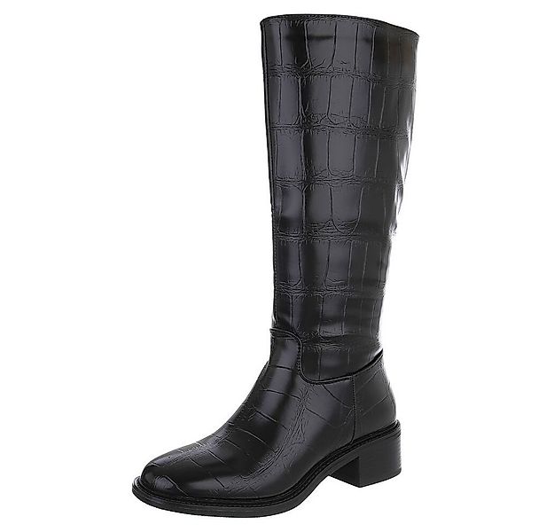Ital-Design Elegante Hohe Stiefel mit Strukturprägung für Damen Stiefel (90 günstig online kaufen