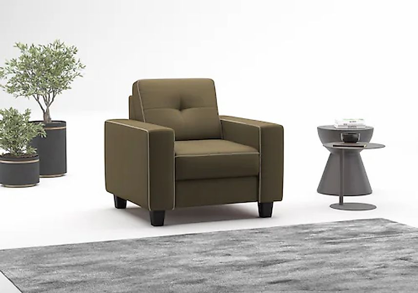 Home affaire Sessel »Varese« Kreuznaht in beige günstig online kaufen