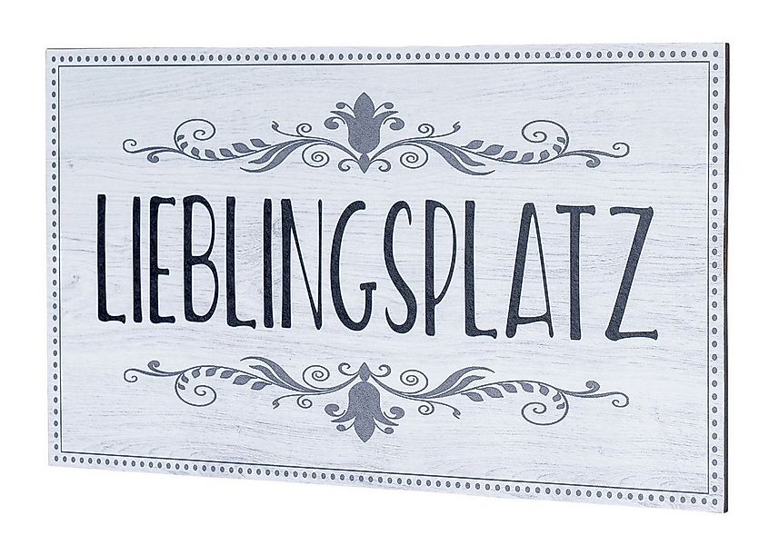 Levandeo® Wandbild, Wandbild 40x20cm Lieblingsplatz Spruch Deko Wandschild günstig online kaufen