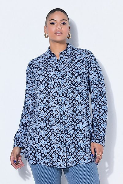 Studio Untold Hemdbluse Hemdbluse Straight Shape Flowers Langarm günstig online kaufen