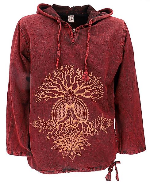 Guru-Shop Hemd & Shirt Yoga Kapuzenshirt, Stonewash Hoodie, Festival.. Hipp günstig online kaufen