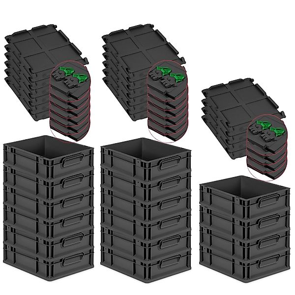 PROREGAL SuperSparSet 16x Eurobox Nextgen Grip Mit Scharnierdeckel Und Grün günstig online kaufen