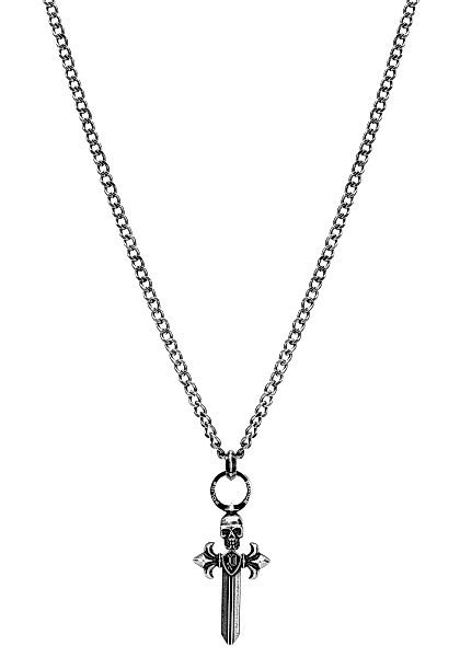 Police Edelstahlkette "Halskette Kreuz, Totenkopf Scull, Lilie PEJGN2112801 günstig online kaufen