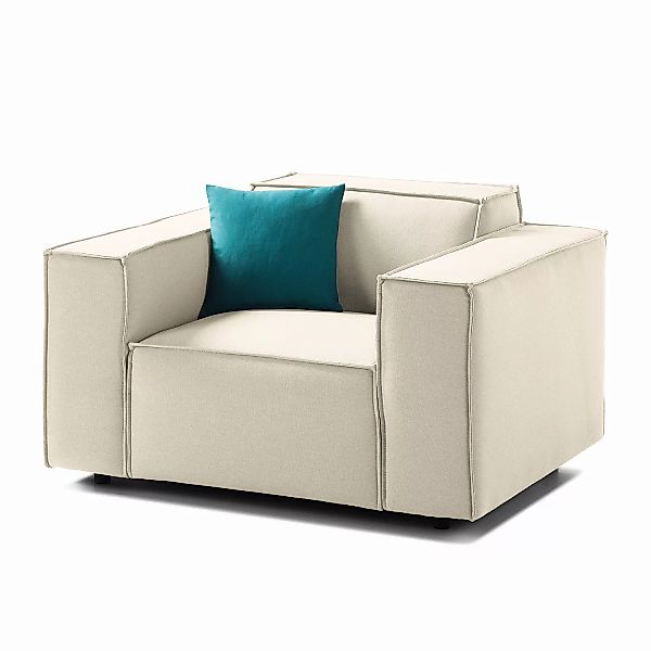 home24 Sessel Kinx Altweiß Strukturstoff 120x72x96 cm (BxHxT) günstig online kaufen