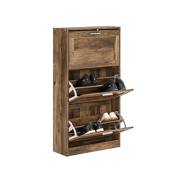 SoBuy Schuhkipper Schuhschrank mit 3 Klappen Schuhkommode FSR137-L-F günstig online kaufen