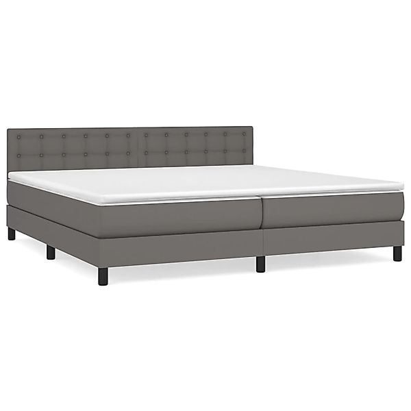 vidaXL Boxspringbett mit Matratze Grau 200x200 cm Kunstleder1395989 günstig online kaufen