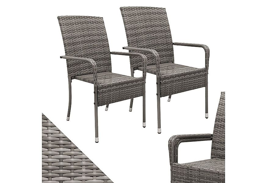 Juskys Gartenstuhl Yoro (2 St), stapelbar, modern, leicht und stabil günstig online kaufen
