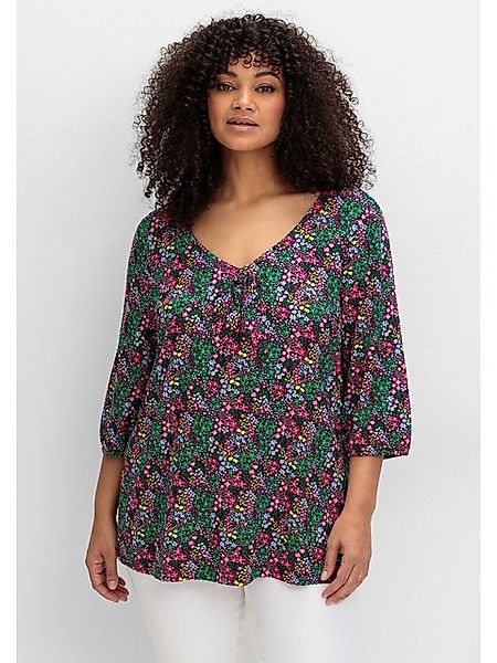 sheego by Joe Browns T-Shirt Große Größen mit Allover-Blumendruck und tiefe günstig online kaufen