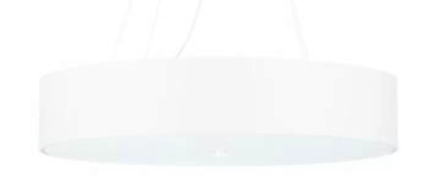 Hängelampe Weiß Ø 60 cm rund Modern Stoff Glas 5x E27 günstig online kaufen