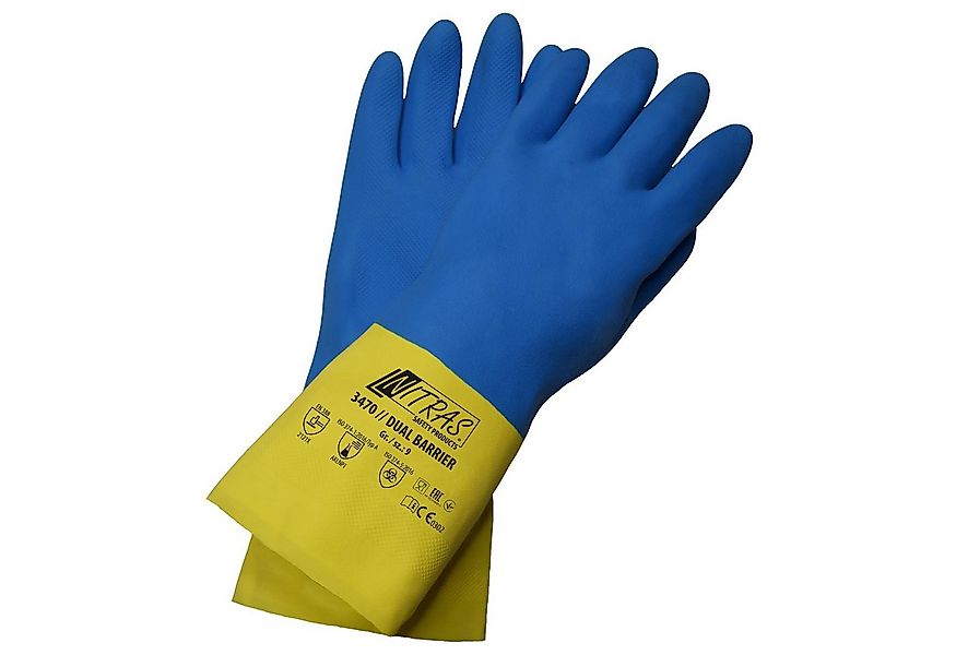 Nitras Chemikalien-Schutzhandschuhe Putzhandschuh Dual Barrier Latexhandsch günstig online kaufen