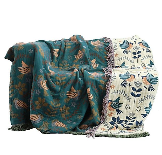 FELIXLEO Baumwollbettdecke Baumwollbettdecke Decke Baumwolle Muster mit Fra günstig online kaufen