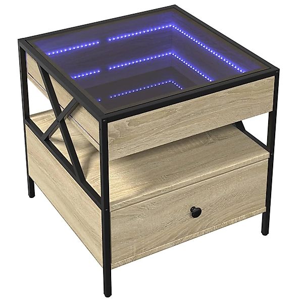 vidaXL Couchtisch mit Infinity-LED Sonoma-Eiche 50x50x51 cm 847713 günstig online kaufen