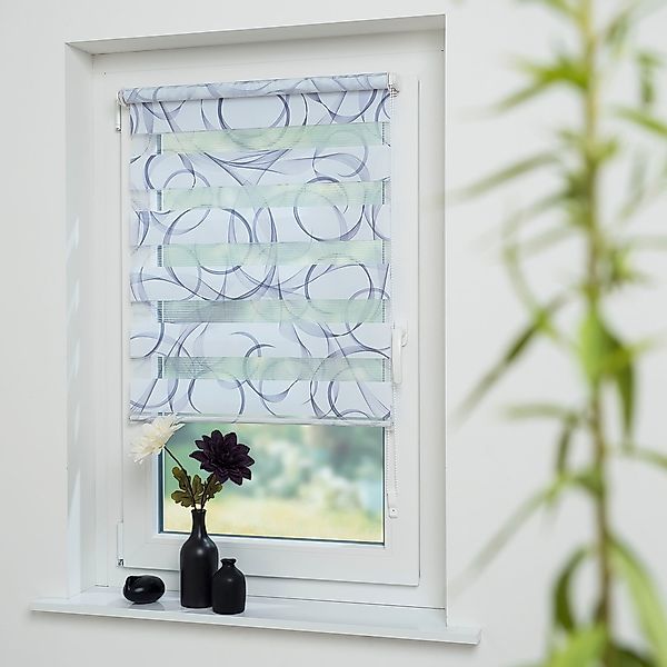 Liedeco Doppelrollo "Espiral" Lichtschutz ohne Bohren freihängend günstig online kaufen