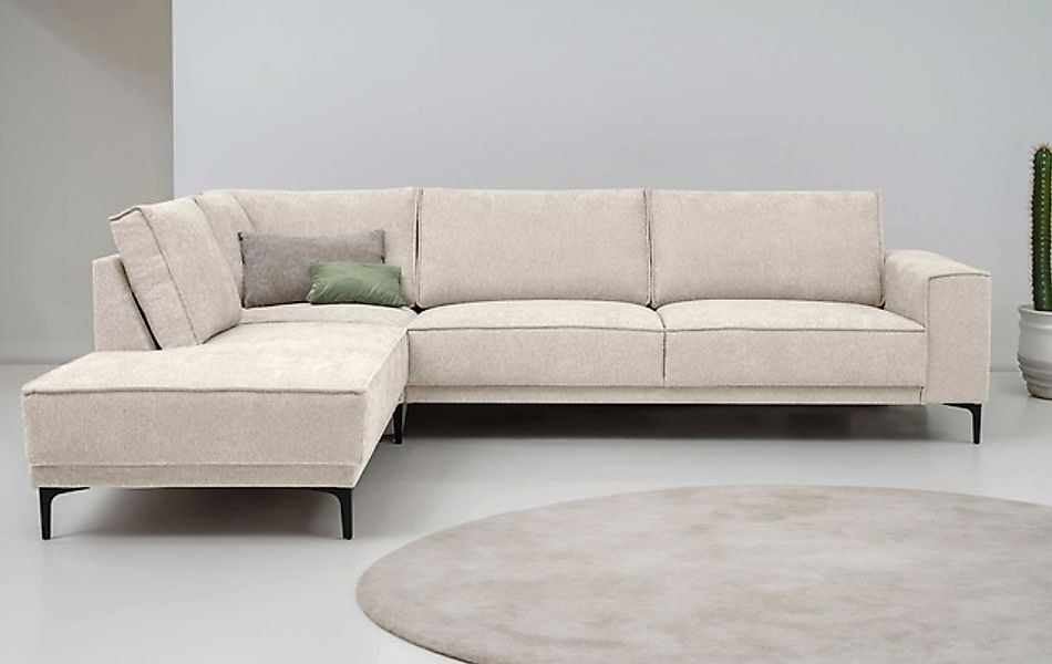 Places of Style Ecksofa »Polsterecke Oland, Struktur, Flachgewebe, Luxus-Mi günstig online kaufen