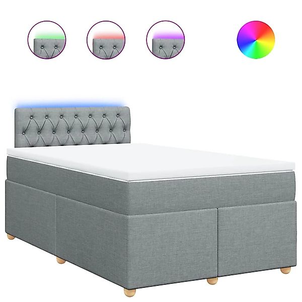 vidaXL Boxspringbett mit Matratze Hellgrau 120x190 cm Stoff 3288926 günstig online kaufen