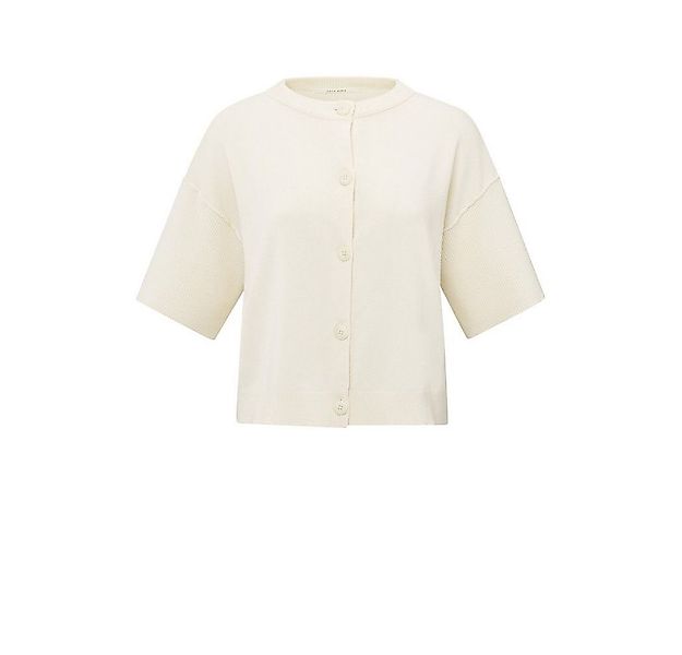 YAYA Cardigan Gestrickter kurzärmeliger Cardigan mit Rippdetails günstig online kaufen