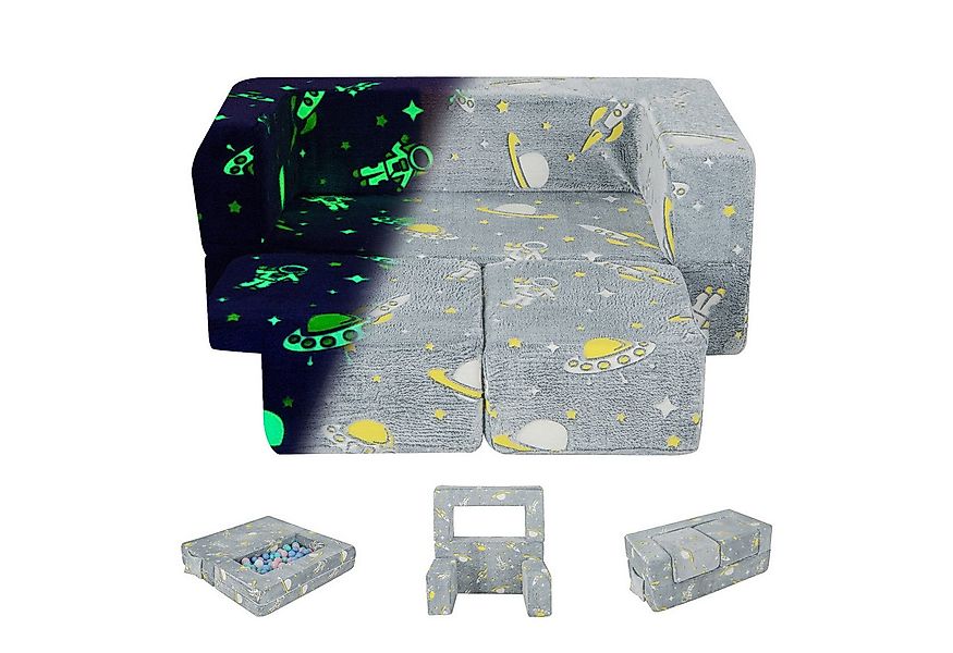 COSTWAY Kindersofa Modulare Schlafsofa Leuchtend, 107 x 52 x 41,5cm günstig online kaufen