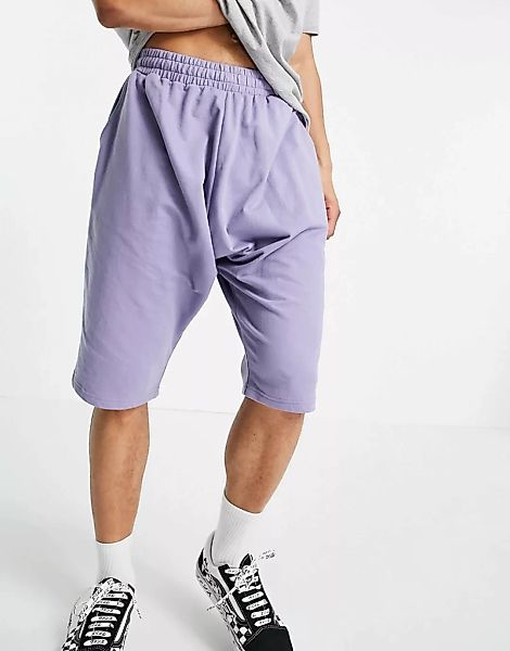 ASOS DESIGN – Leichte Jersey-Shorts mit niedrigem Schnitt in Lila günstig online kaufen