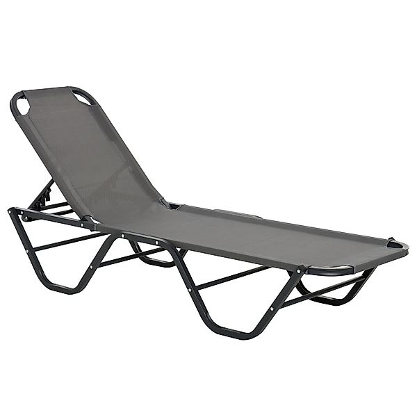 Outsunny Sonnenliege Strandliege 5-stufige Alu Gartenliege Relaxliege Texte günstig online kaufen