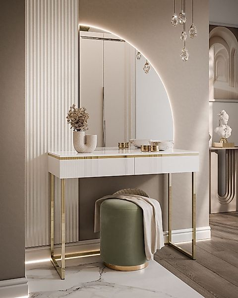 ALLHOUSE24 Schminktisch PEONY MOND GOLD Metallgestell günstig online kaufen
