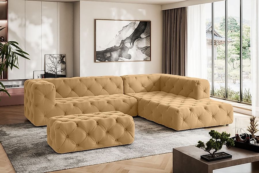 Home affaire Ecksofa "FOLLINA" L-Form, mit klassischer Chesterfield-Knopfhe günstig online kaufen