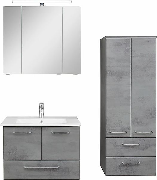 Saphir Badmöbel-Set »Quickset 945 3-teilig, Keramik-Waschtisch mit LED-Spie günstig online kaufen