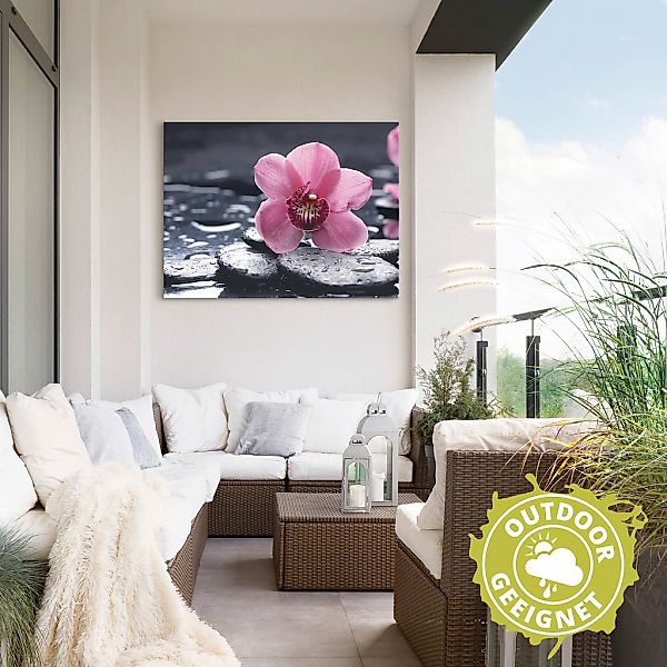 Artland Wandbild »Stillleben mit Kiesel und einer Orchidee«, Blumen, (1 St. günstig online kaufen