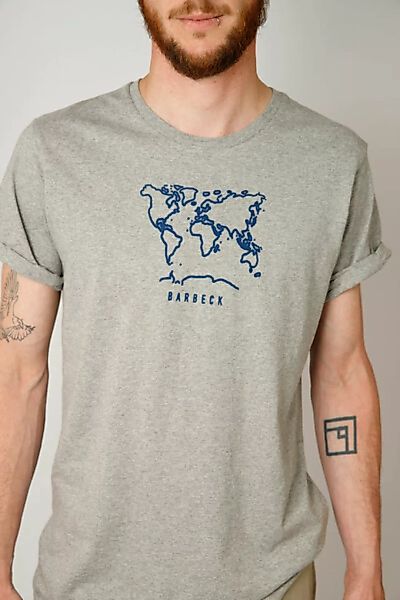 Damen Bio-baumwoll Shirt Mit Siebdruck, Grau günstig online kaufen