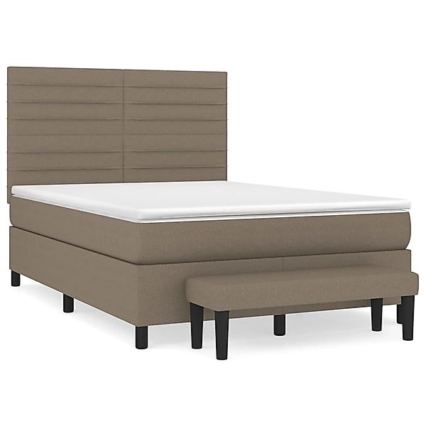 vidaXL Boxspringbett mit Matratze Taupe 140x190 cm Stoff1468694 günstig online kaufen