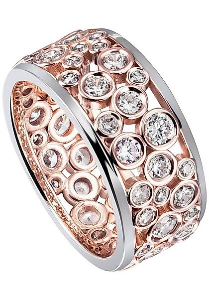JOBO Fingerring Ringmit 55 Zirkonia, 925 Silber bicolor vergoldet günstig online kaufen