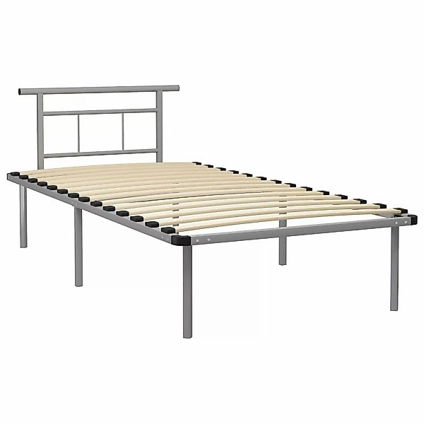 Bettgestell Grau Metall 100x200 Cm günstig online kaufen