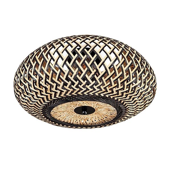 hofstein Deckenleuchte moderne Deckenlampe aus Metall/Bambus günstig online kaufen