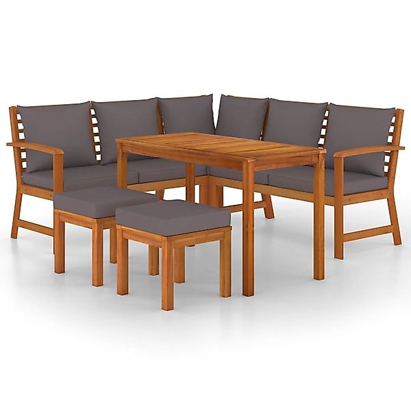 vidaXL 6-Tlg Garten-Essgruppe mit Kissen Massivholz Akazie 3154965 günstig online kaufen