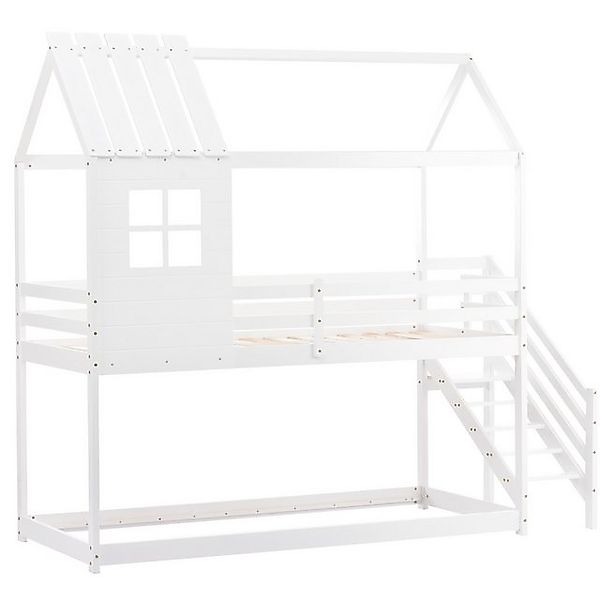 MODFU Etagenbett Einzelbett Kinderbett Hausbett (Rahmen aus Kiefer, 200x90c günstig online kaufen