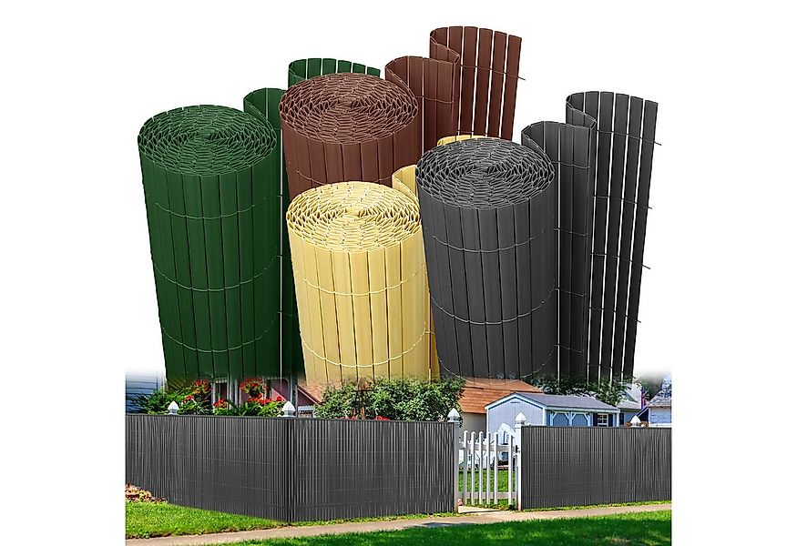 Clanmacy Balkonsichtschutz PVC Sichtschutzmatte mit verstärkter Konstruktio günstig online kaufen