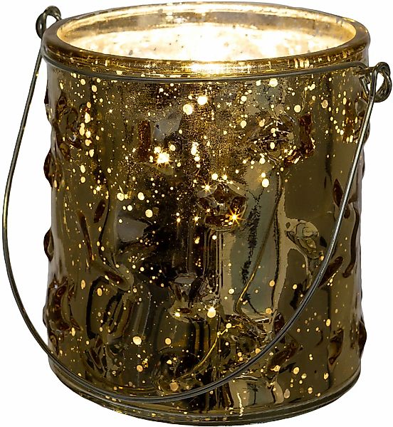 Creativ deco Windlicht "Weihnachtsdeko", (4 St.), Glas mit Stern-Struktur günstig online kaufen