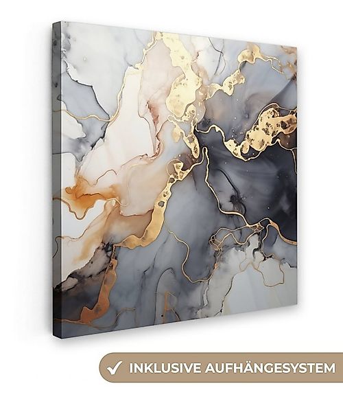 OneMillionCanvasses® Leinwandbild Marmor - Schwarz - Gold - Weiß, Fotodruck günstig online kaufen