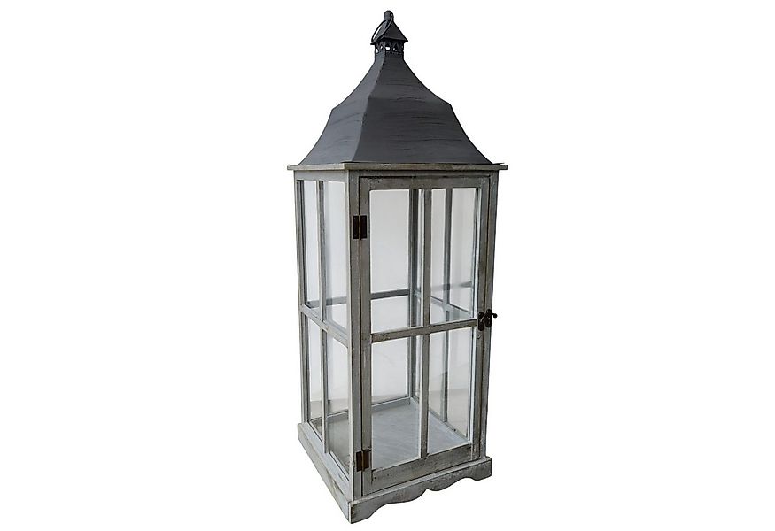 Aspinaworld Kerzenlaterne Große Laterne 91 cm grau - Holzlaterne mit Metall günstig online kaufen