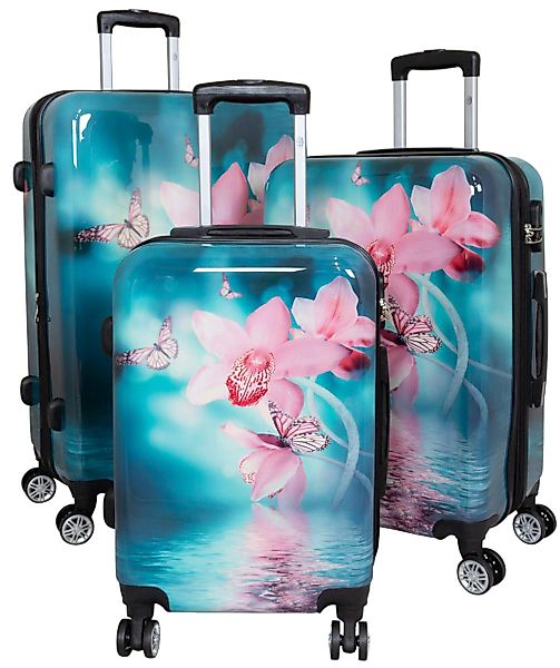 Warenhandel König Trolleyset Orchidee, 4 Rollen, günstig online kaufen