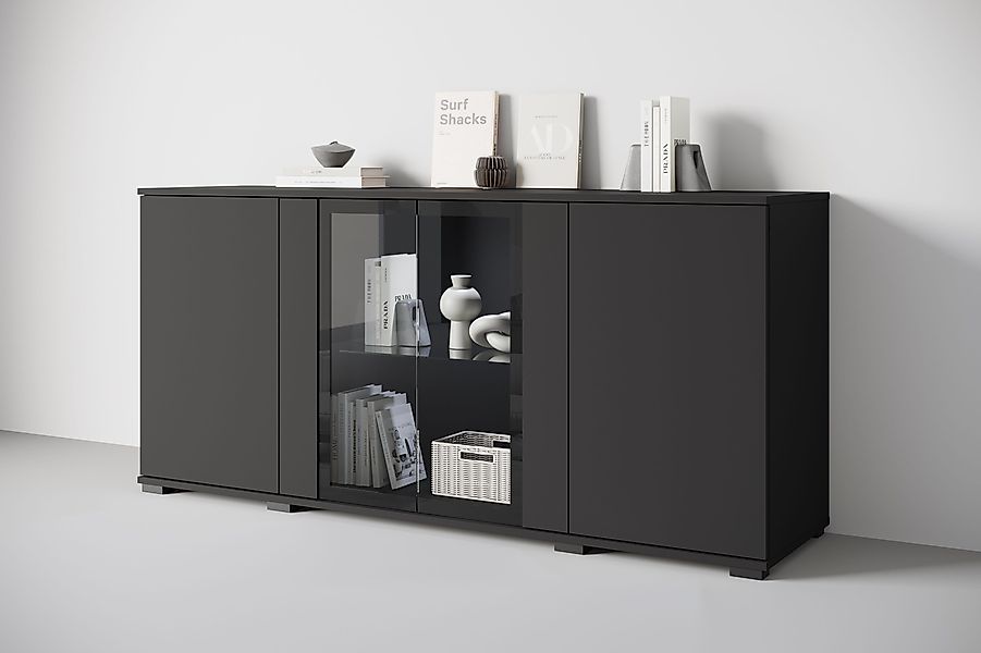 INOSIGN Sideboard "Caro, modernes Design mit Glaseinsätzen, Breite 150 cm" günstig online kaufen
