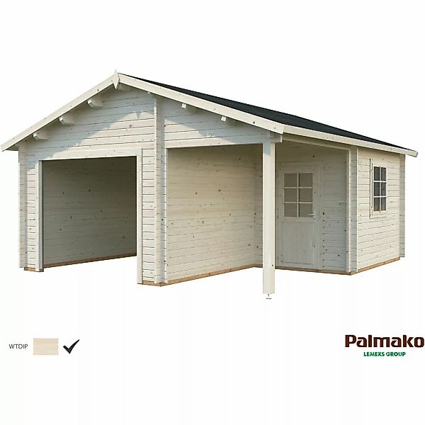 Palmako Holzgarage Roger ohne Tor Klar tauchgrundiert 510 cm x 550 cm günstig online kaufen