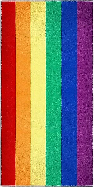Lashuma Badetuch Regenbogen, Frottee (1-St), gestreiftes Strandtuch Frottee günstig online kaufen