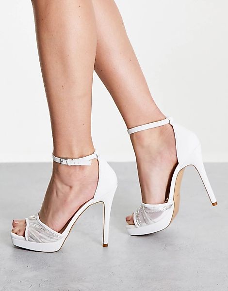 ALDO – Wicoethiel – Sandalen in Weiß mit Absatz günstig online kaufen
