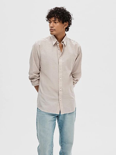 SELECTED HOMME Leinenhemd "SLHSLIMNEW-LINEN SHIRT LS NOOS", unifarben günstig online kaufen