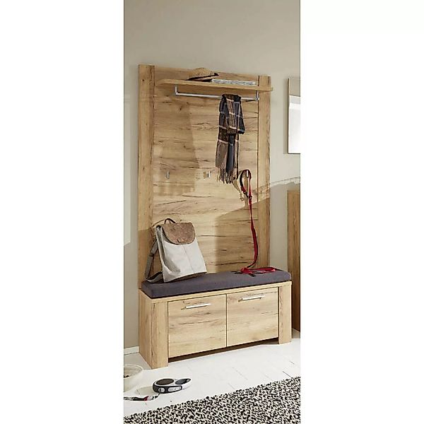 Lomadox Garderoben Möbel Set BILBAO-01, Eiche Navarra mit Touchwood, B x H günstig online kaufen