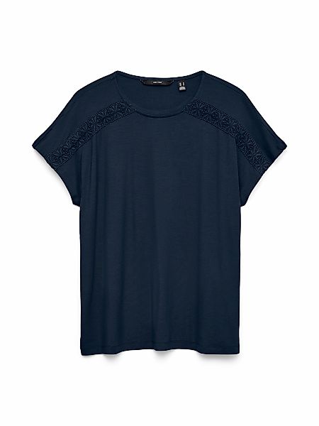 Vero Moda Kurzarmshirt "VMGINA SS O-NECK TOP JRS GA" Viskosemischung günstig online kaufen
